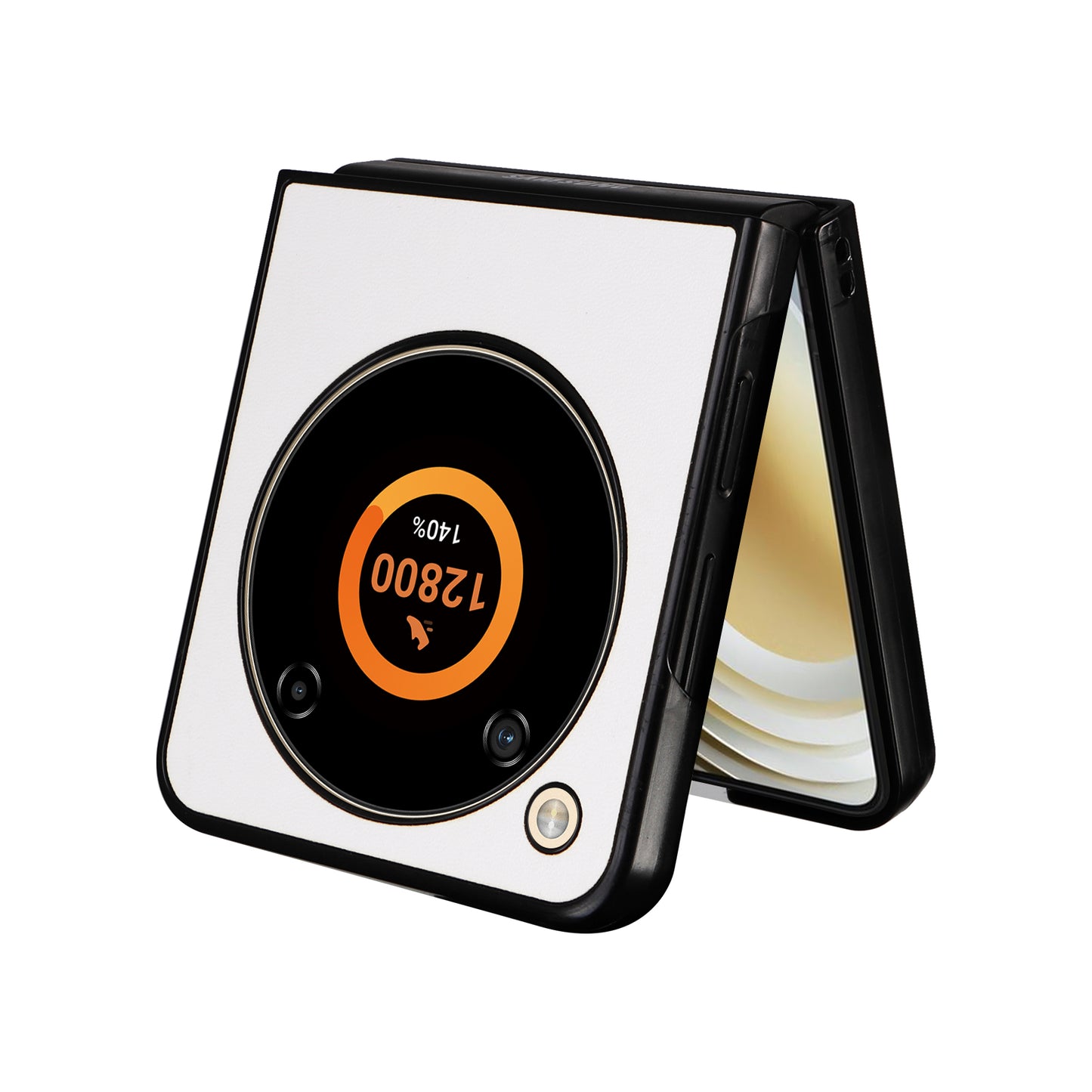 For ZTE Libero Flip A304ZT / nubia Flip 5G Shockproof Case Texture PU Leather+PC Phone Cover - White