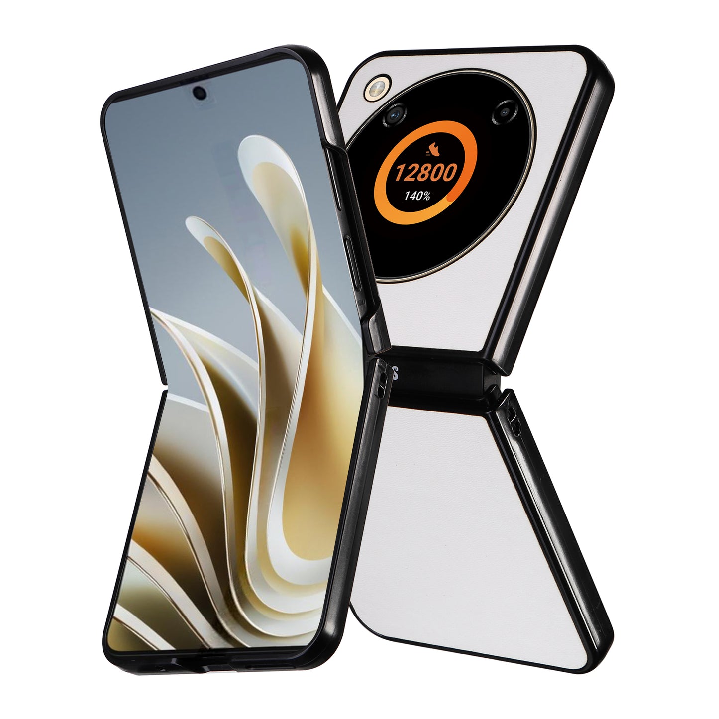 For ZTE Libero Flip A304ZT / nubia Flip 5G Shockproof Case Texture PU Leather+PC Phone Cover - White