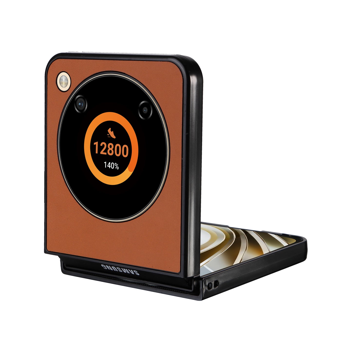 For ZTE Libero Flip A304ZT / nubia Flip 5G Shockproof Case Texture PU Leather+PC Phone Cover - Brown