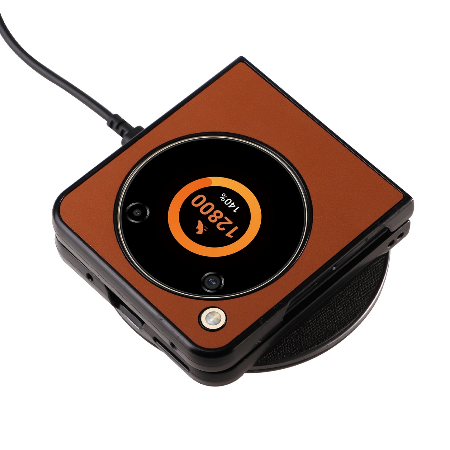 For ZTE Libero Flip A304ZT / nubia Flip 5G Shockproof Case Texture PU Leather+PC Phone Cover - Brown