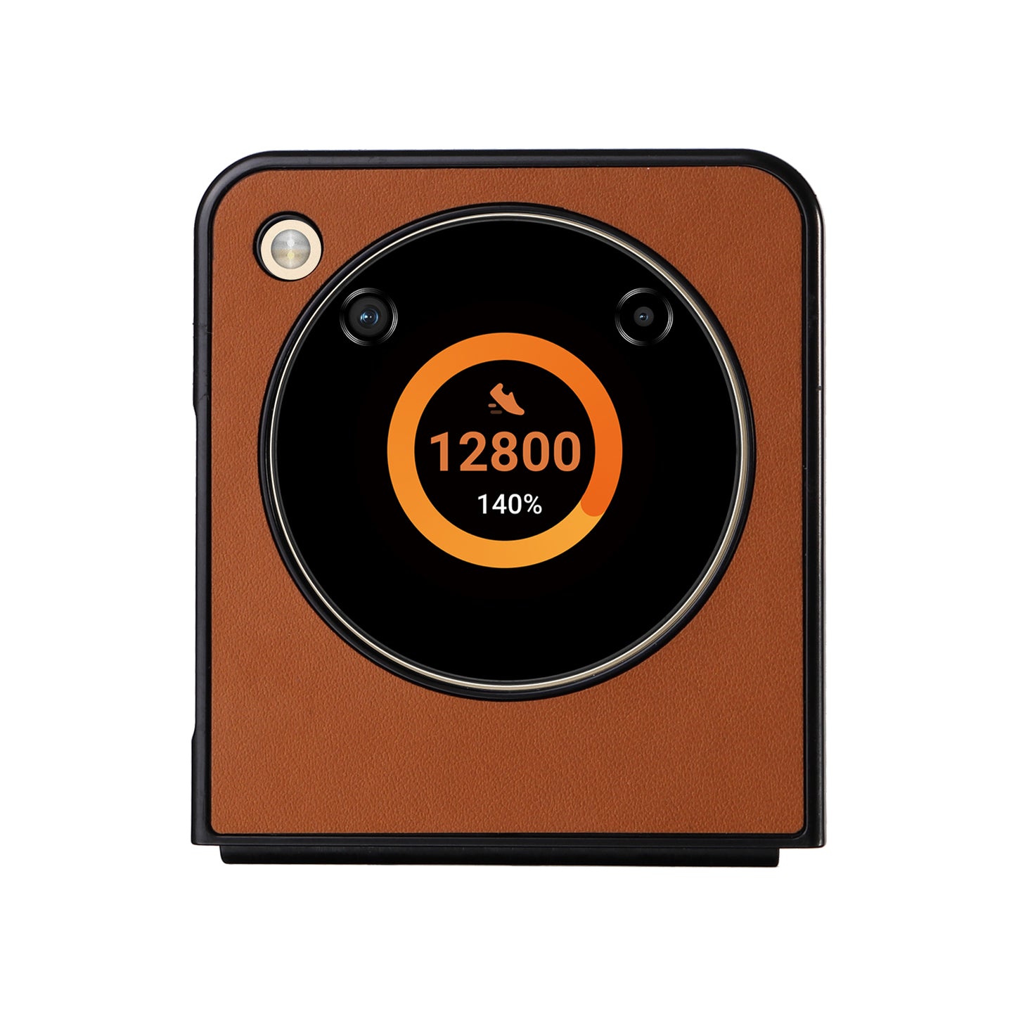 For ZTE Libero Flip A304ZT / nubia Flip 5G Shockproof Case Texture PU Leather+PC Phone Cover - Brown