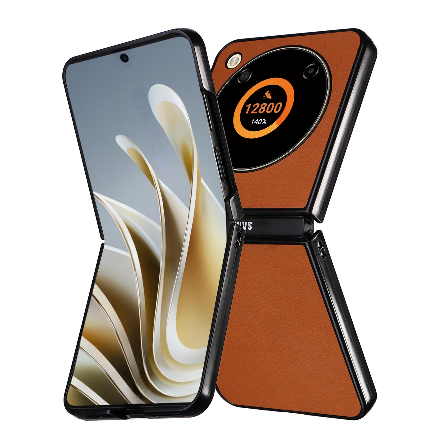 For ZTE Libero Flip A304ZT / nubia Flip 5G Shockproof Case Texture PU Leather+PC Phone Cover - Brown