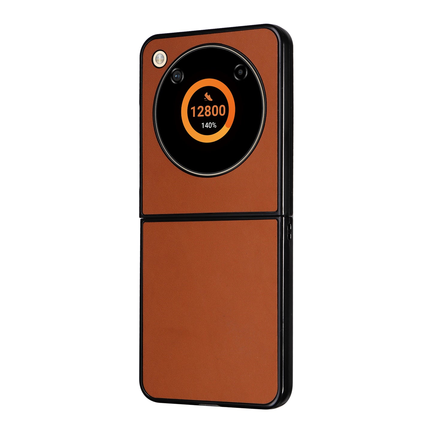For ZTE Libero Flip A304ZT / nubia Flip 5G Shockproof Case Texture PU Leather+PC Phone Cover - Brown
