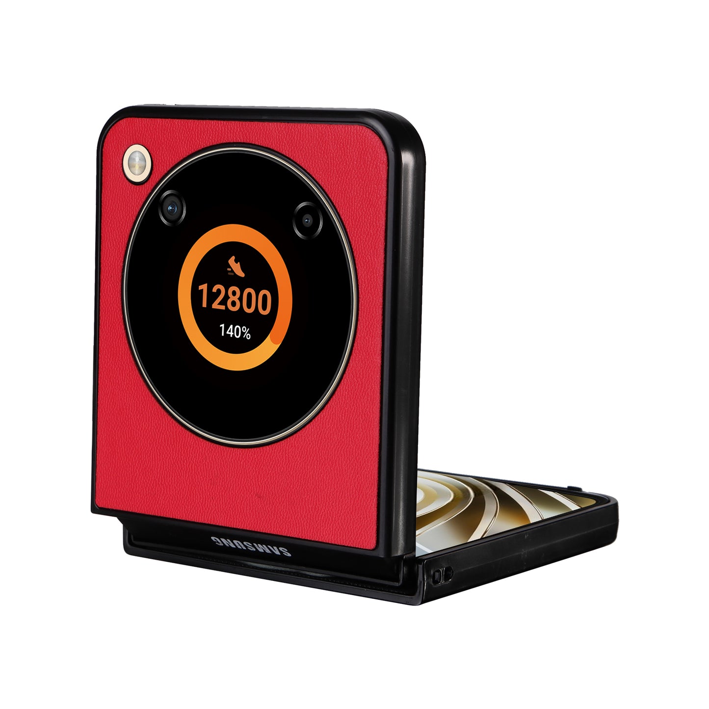 For ZTE Libero Flip A304ZT / nubia Flip 5G Shockproof Case Texture PU Leather+PC Phone Cover - Red