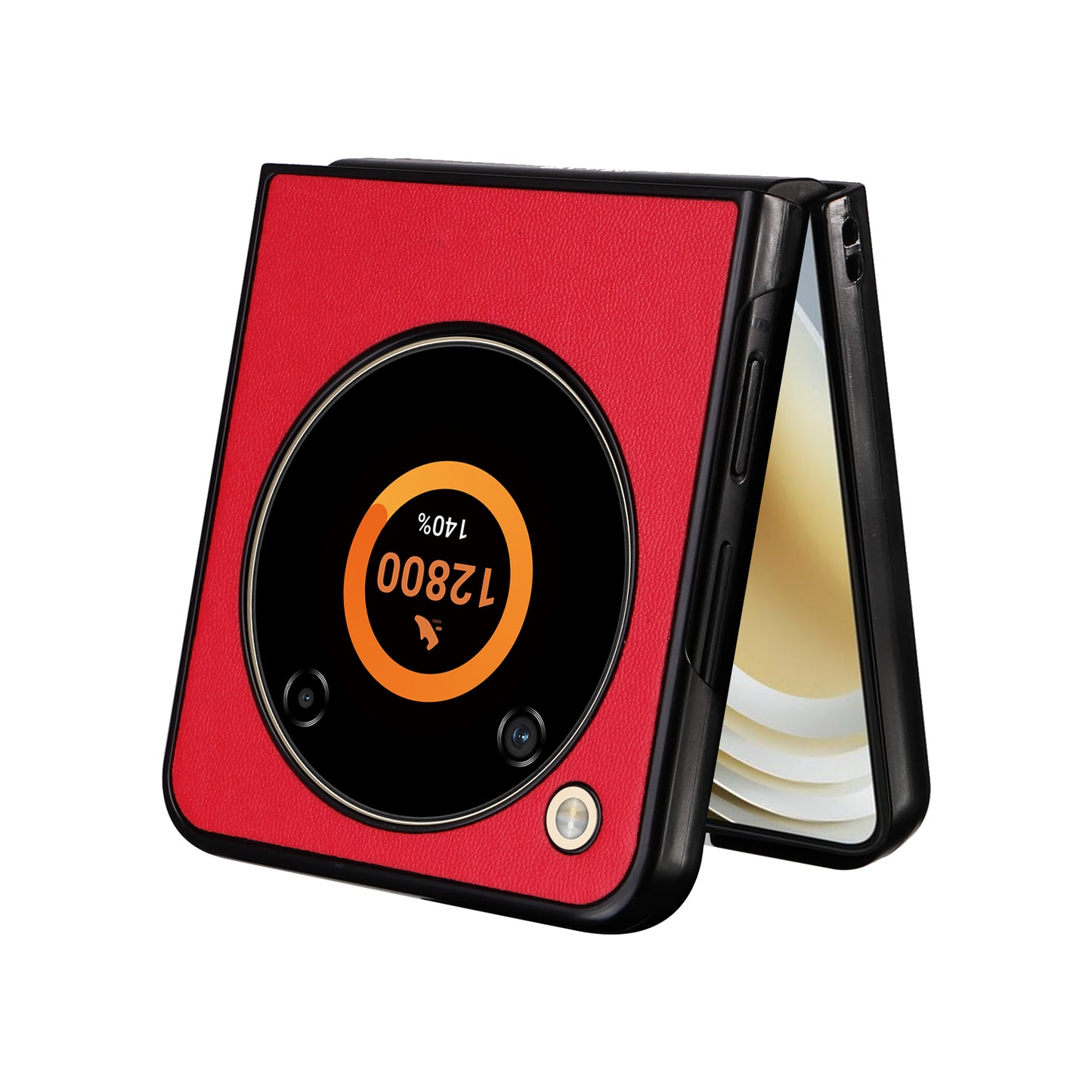 For ZTE Libero Flip A304ZT / nubia Flip 5G Shockproof Case Texture PU Leather+PC Phone Cover - Red