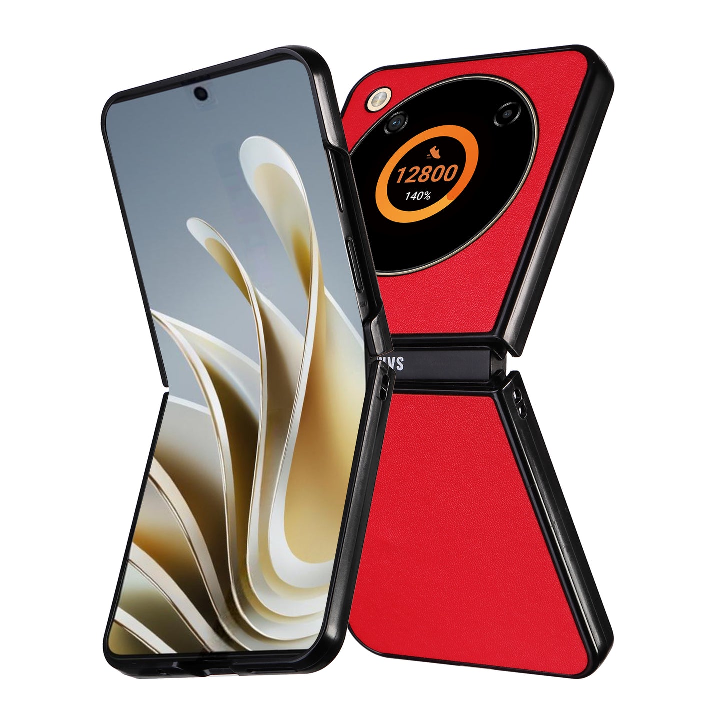 For ZTE Libero Flip A304ZT / nubia Flip 5G Shockproof Case Texture PU Leather+PC Phone Cover - Red