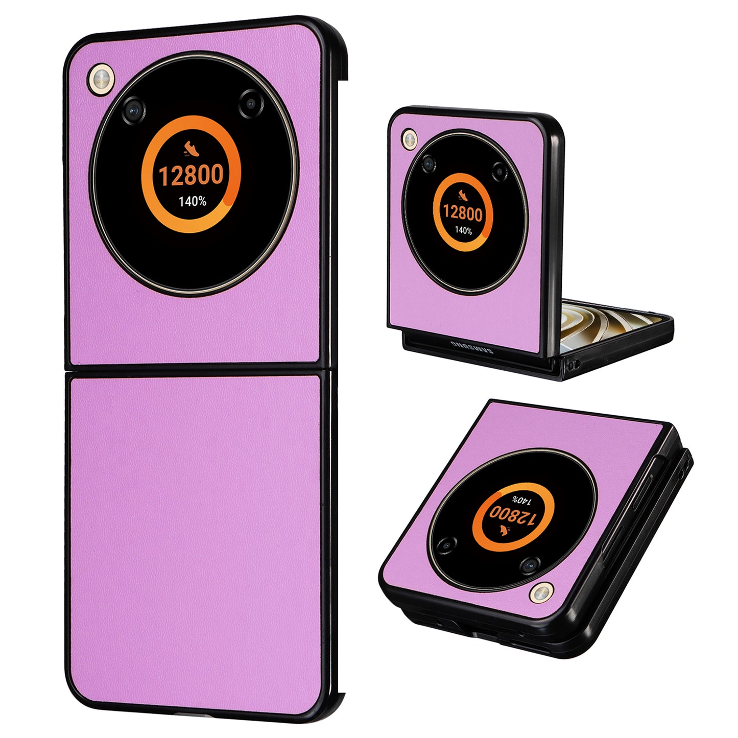 For ZTE Libero Flip A304ZT / nubia Flip 5G Shockproof Case Texture PU Leather+PC Phone Cover - Purple