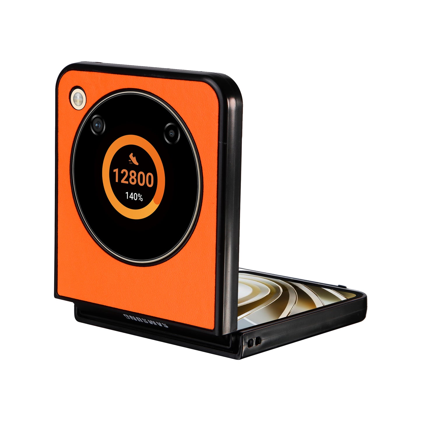 For ZTE Libero Flip A304ZT / nubia Flip 5G Shockproof Case Texture PU Leather+PC Phone Cover - Orange