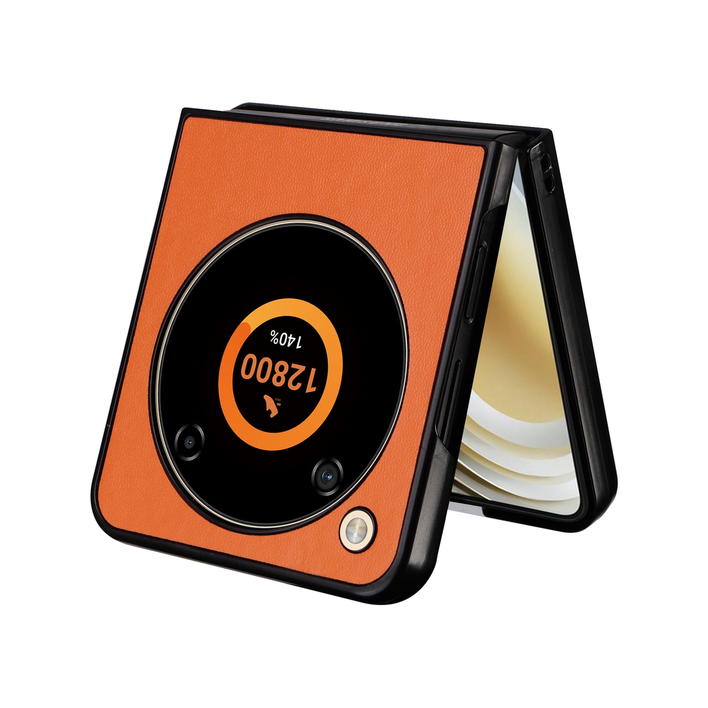 For ZTE Libero Flip A304ZT / nubia Flip 5G Shockproof Case Texture PU Leather+PC Phone Cover - Orange