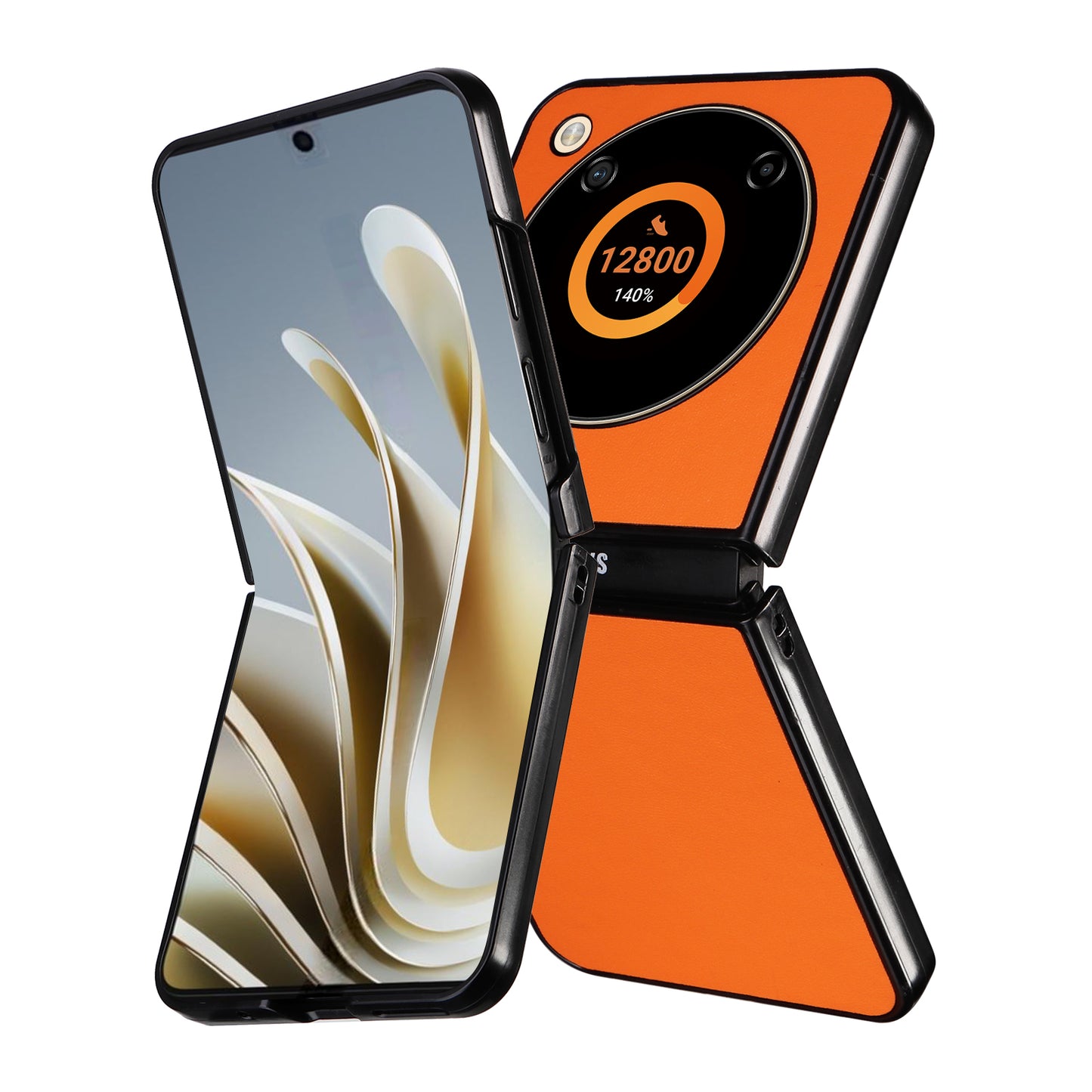 For ZTE Libero Flip A304ZT / nubia Flip 5G Shockproof Case Texture PU Leather+PC Phone Cover - Orange