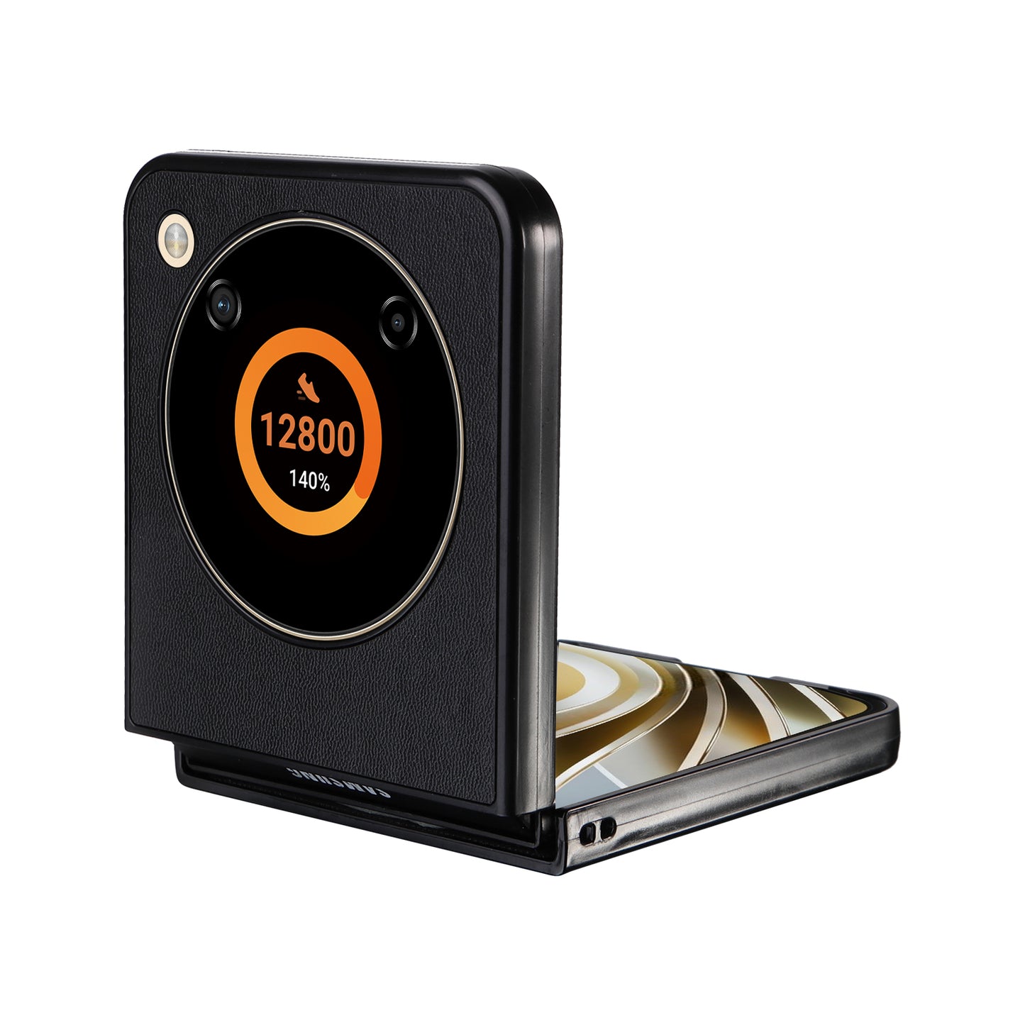 For ZTE Libero Flip A304ZT / nubia Flip 5G Shockproof Case Texture PU Leather+PC Phone Cover - Black