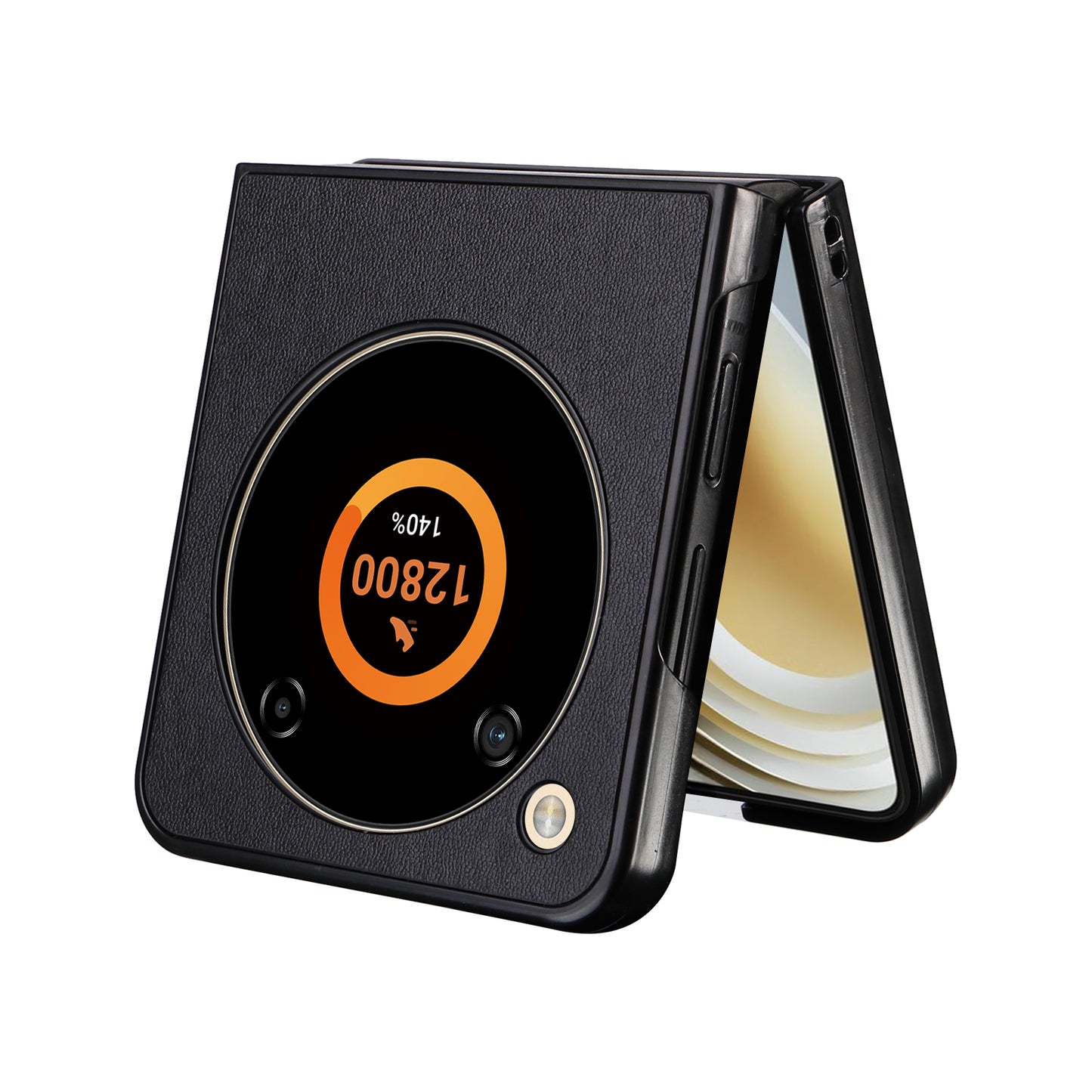 For ZTE Libero Flip A304ZT / nubia Flip 5G Shockproof Case Texture PU Leather+PC Phone Cover - Black