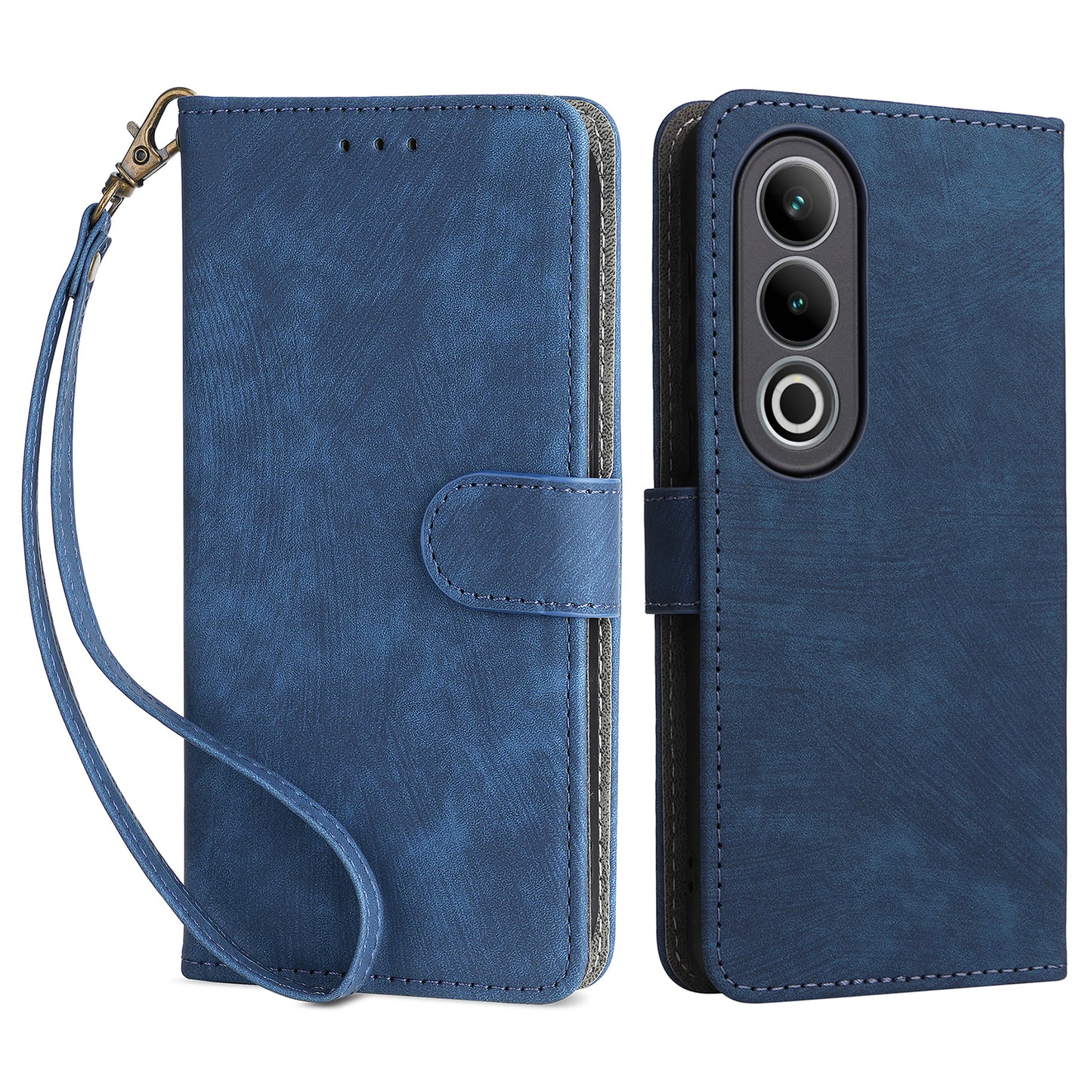 For OnePlus Nord CE4 5G Leather Phone Case with RFID Blocking Wallet - Blue