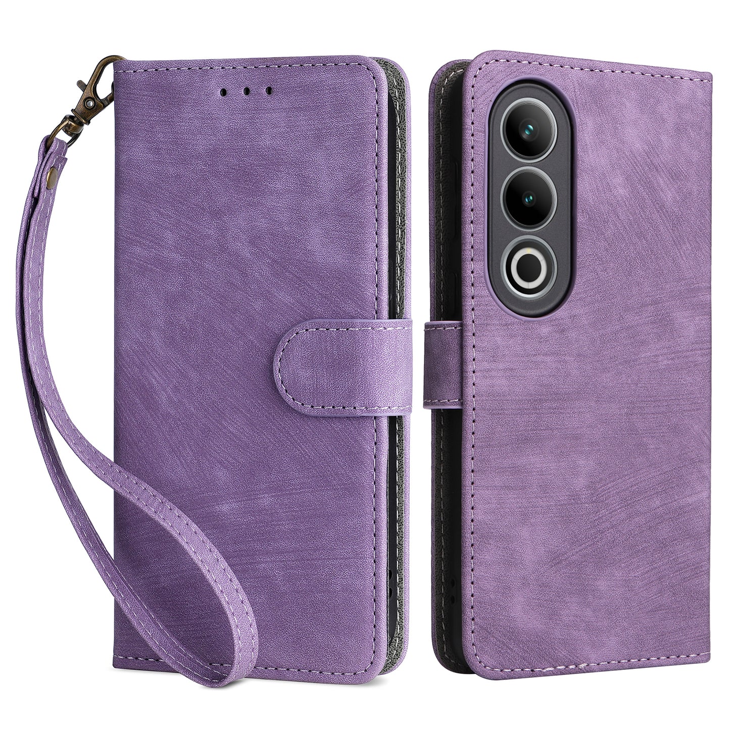 For OnePlus Nord CE4 5G Leather Phone Case with RFID Blocking Wallet - Purple