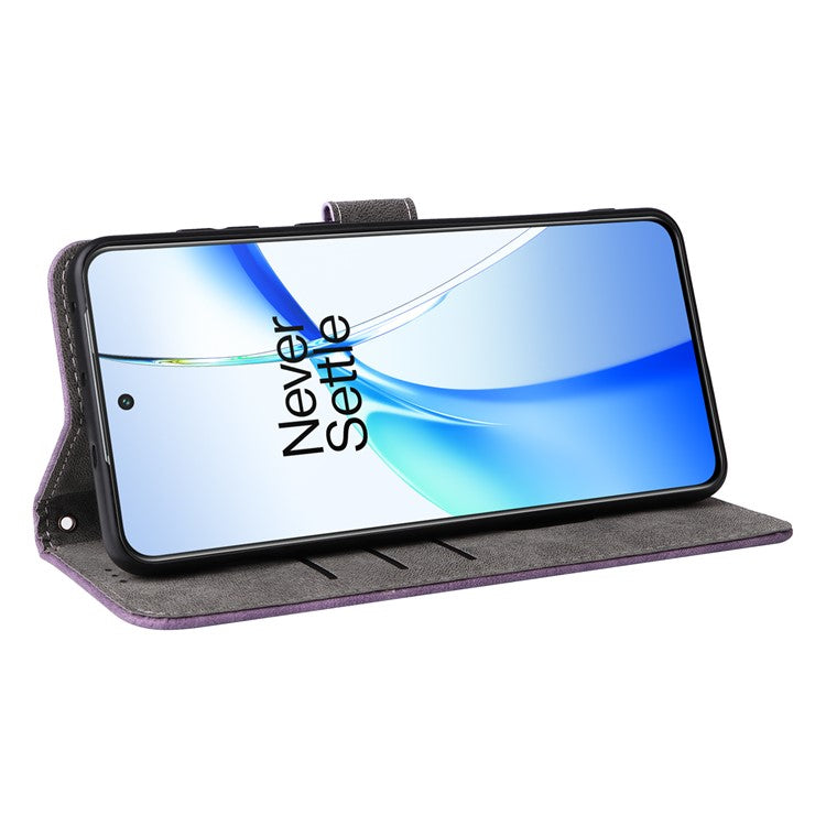 For OnePlus Nord CE4 5G / Oppo K12 Leather Phone Case with RFID Blocking Wallet - Purple