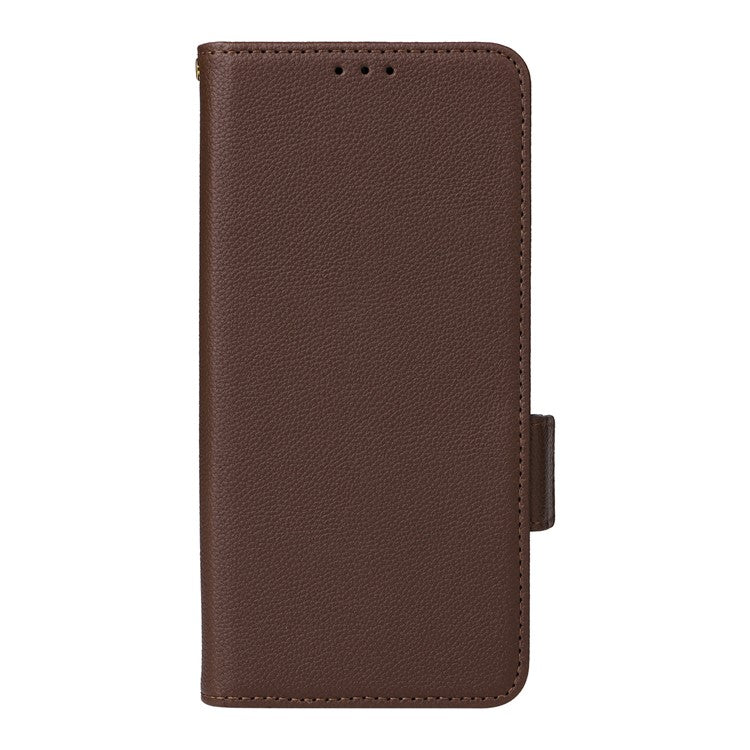 For OnePlus Nord CE4 5G / Oppo K12 Leather Case with Hand Strap Litchi Texture Wallet Cover - Brown
