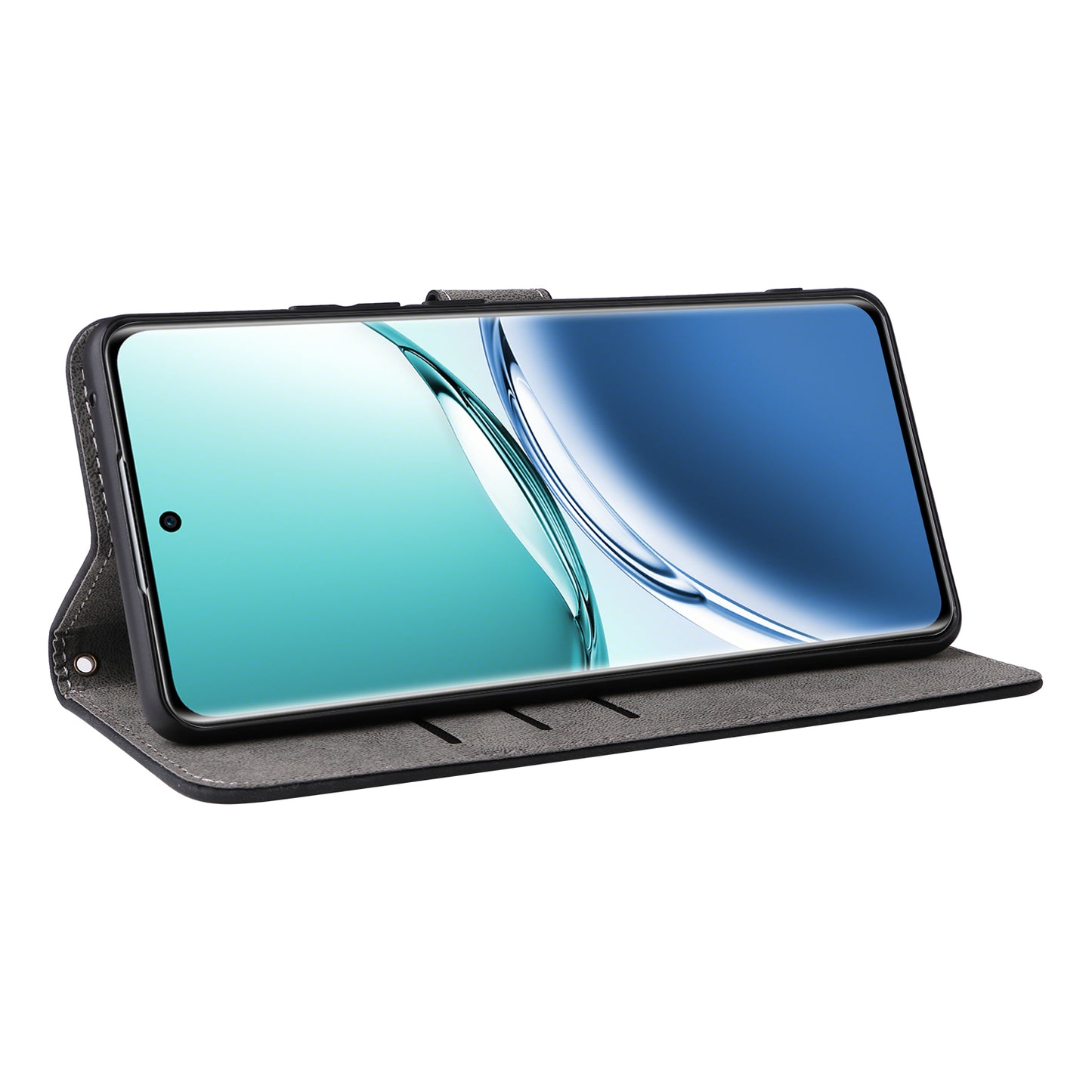 For Oppo A3 Pro 5G Case RFID Blocking Wallet Cover Wholesale Cell Phone Accessories - Black