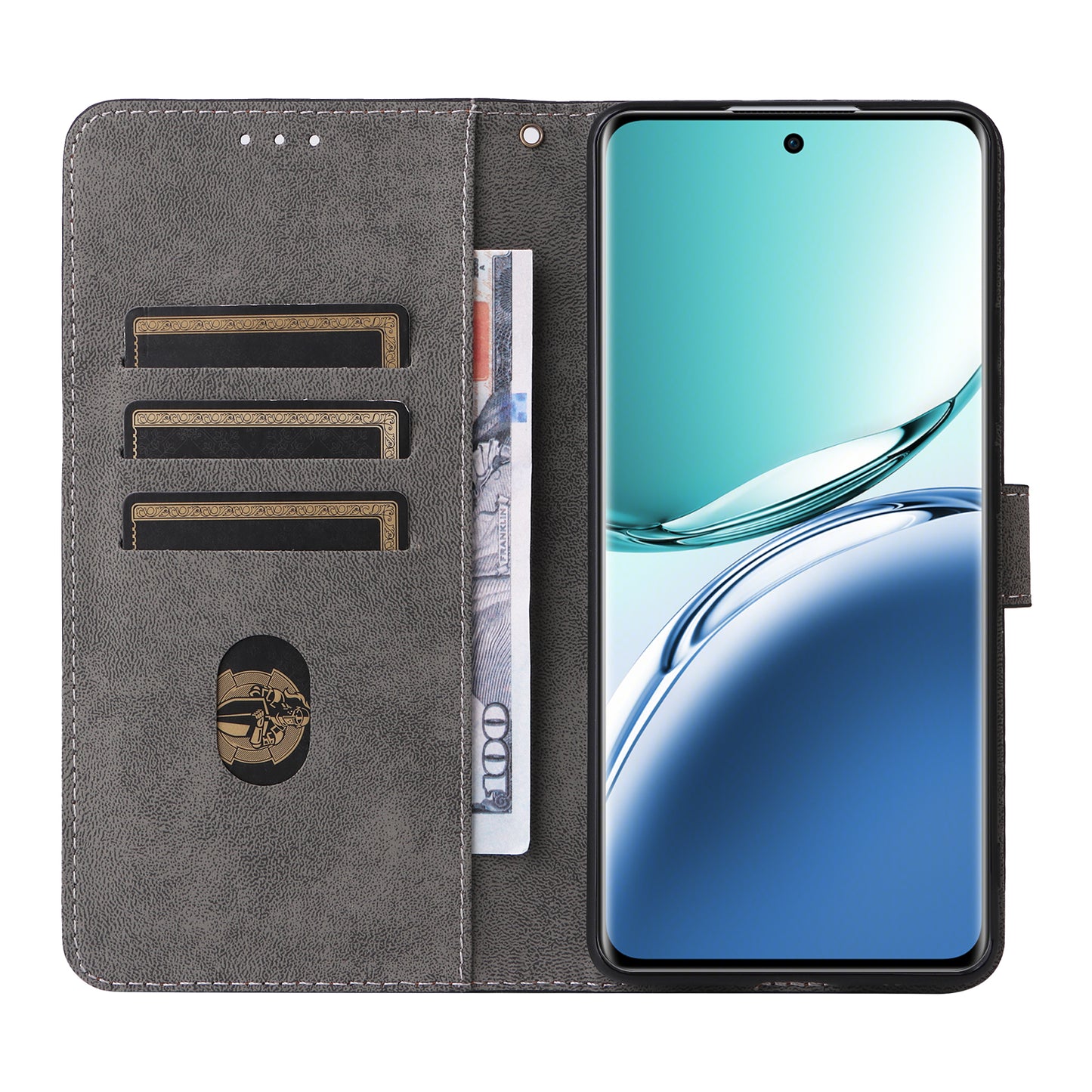 For Oppo A3 Pro 5G Case RFID Blocking Wallet Cover Wholesale Cell Phone Accessories - Green