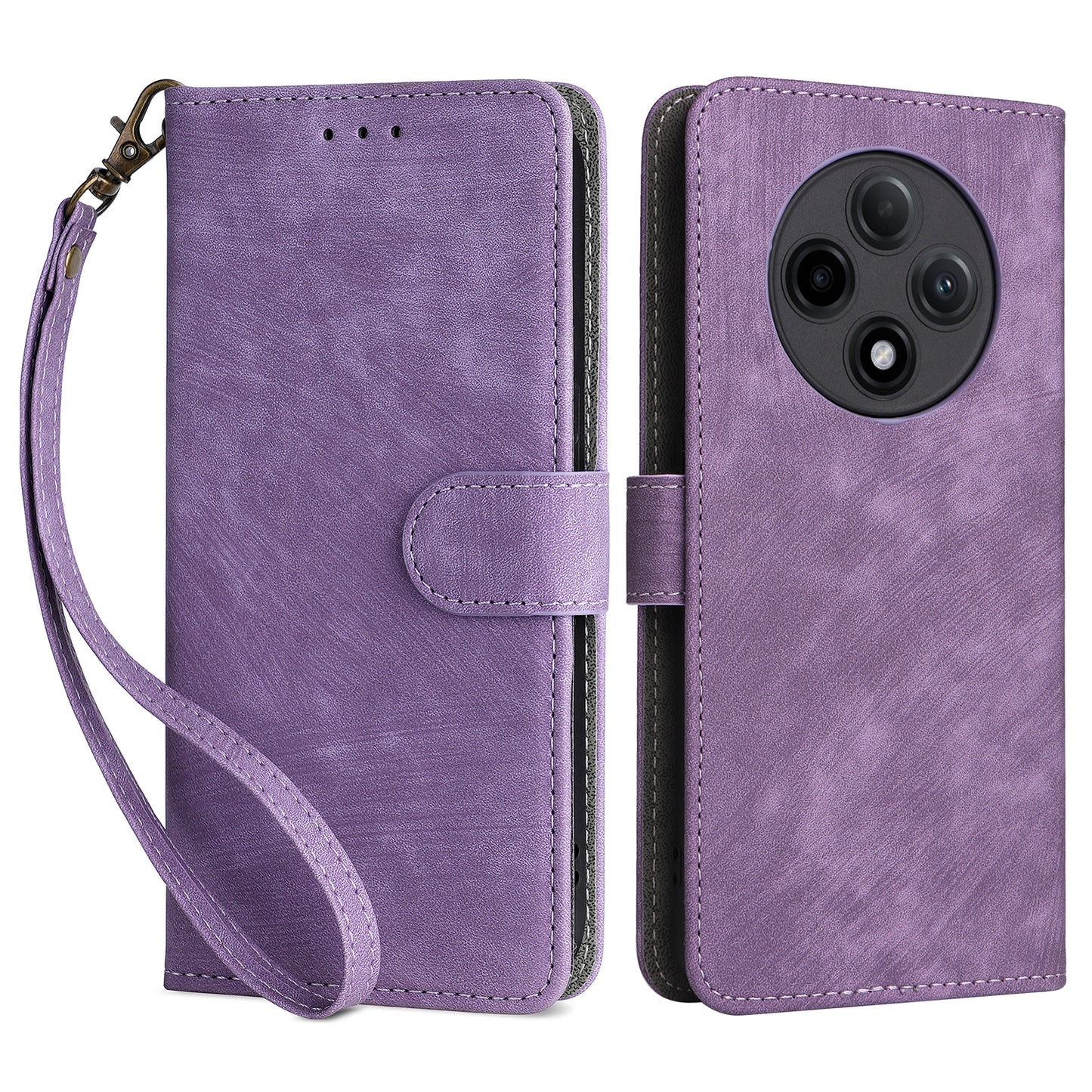 For Oppo A3 Pro 5G Case RFID Blocking Wallet Cover Wholesale Cell Phone Accessories - Purple