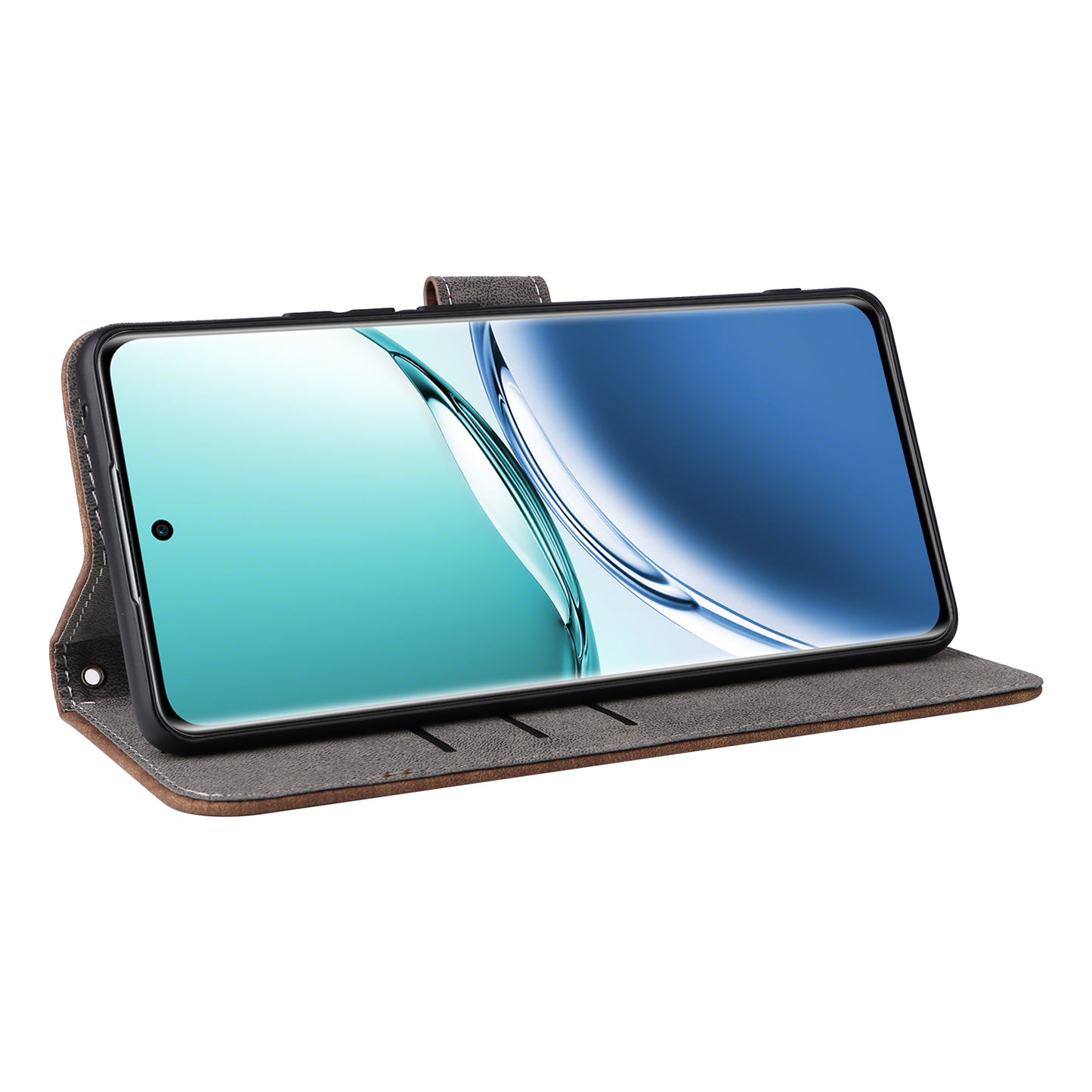 For Oppo A3 Pro 5G Case RFID Blocking Wallet Cover Wholesale Cell Phone Accessories - Brown