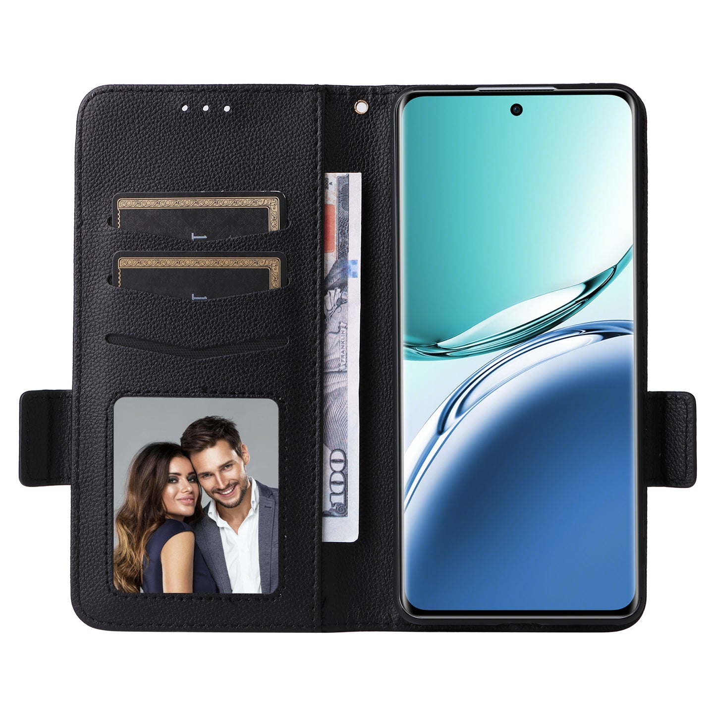 For Oppo A3 Pro 5G Case Leather Phone Cover Mobile Accessories Wholesale Supplier - Black