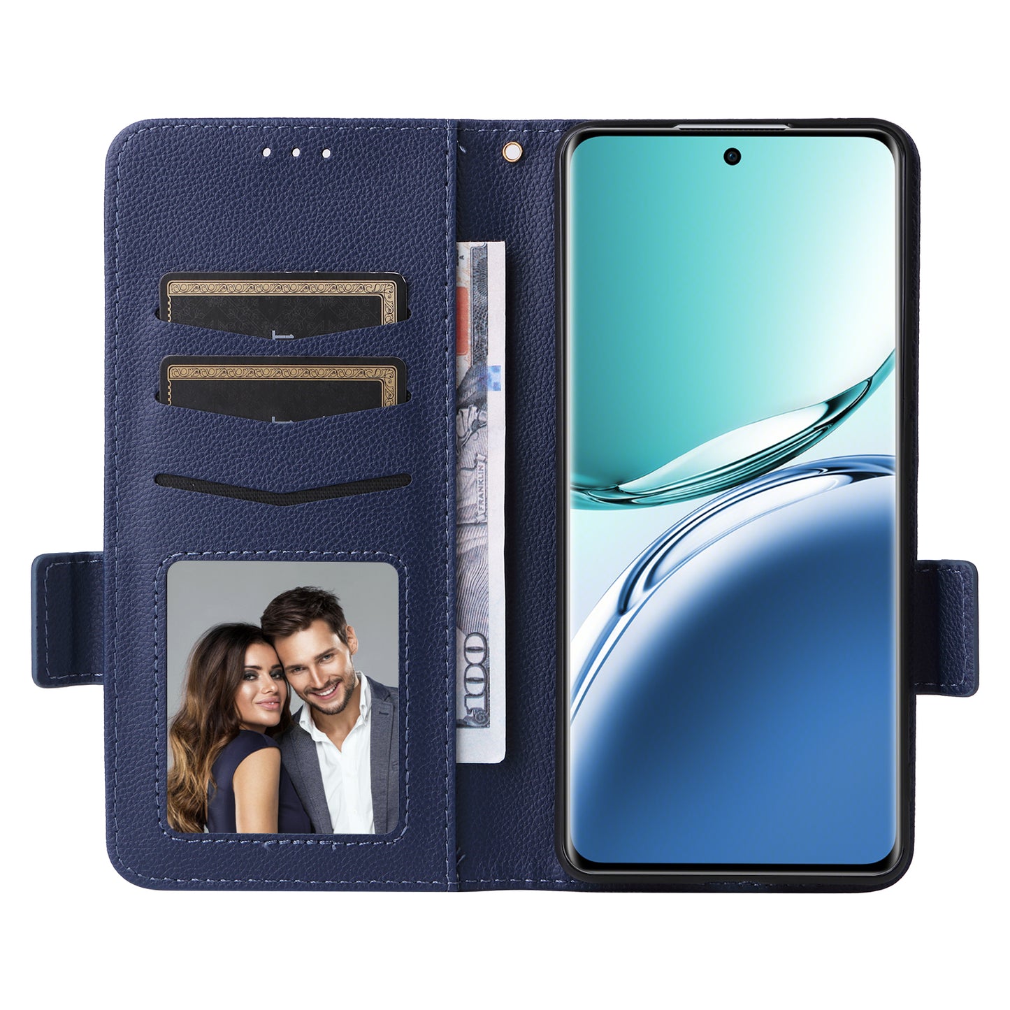 For Oppo A3 Pro 5G Case Leather Phone Cover Mobile Accessories Wholesale Supplier - Dark Blue