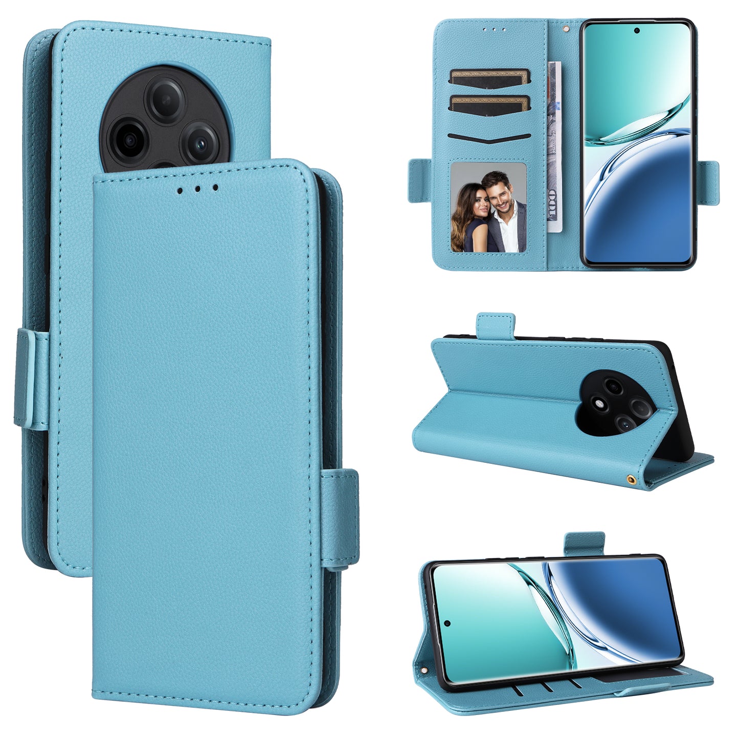 For Oppo A3 Pro 5G Case Leather Phone Cover Mobile Accessories Wholesale Supplier - Baby Blue