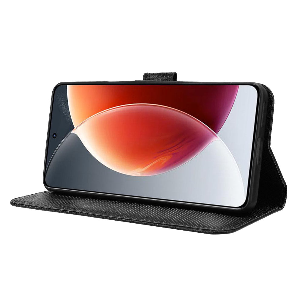 For Transsion Tecno Camon 30 Premier 5G CL9 Case Diamond Texture Leather Phone Cover with Wrist Strap - Black