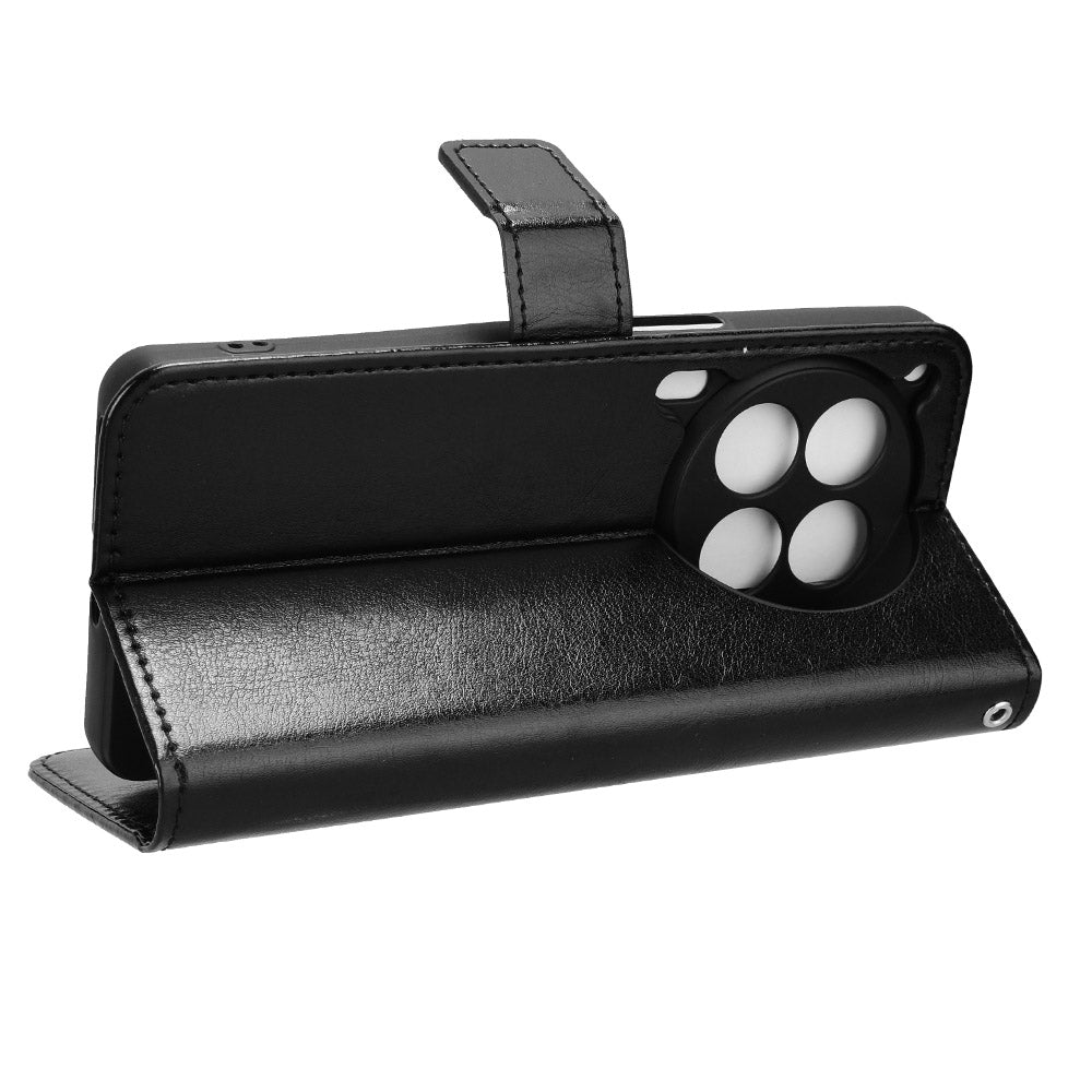 For Transsion Tecno Camon 30 Premier 5G CL9 Case Stand Crazy Horse Texture Cover Wholesale Cell Phone Accessories - Black