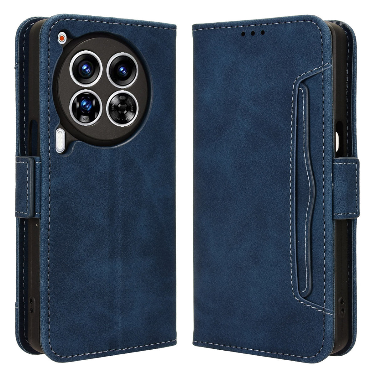 For Transsion Tecno Camon 30 Premier 5G CL9 Case Folio Leather Phone Protector with Multiple Card Slots - Blue