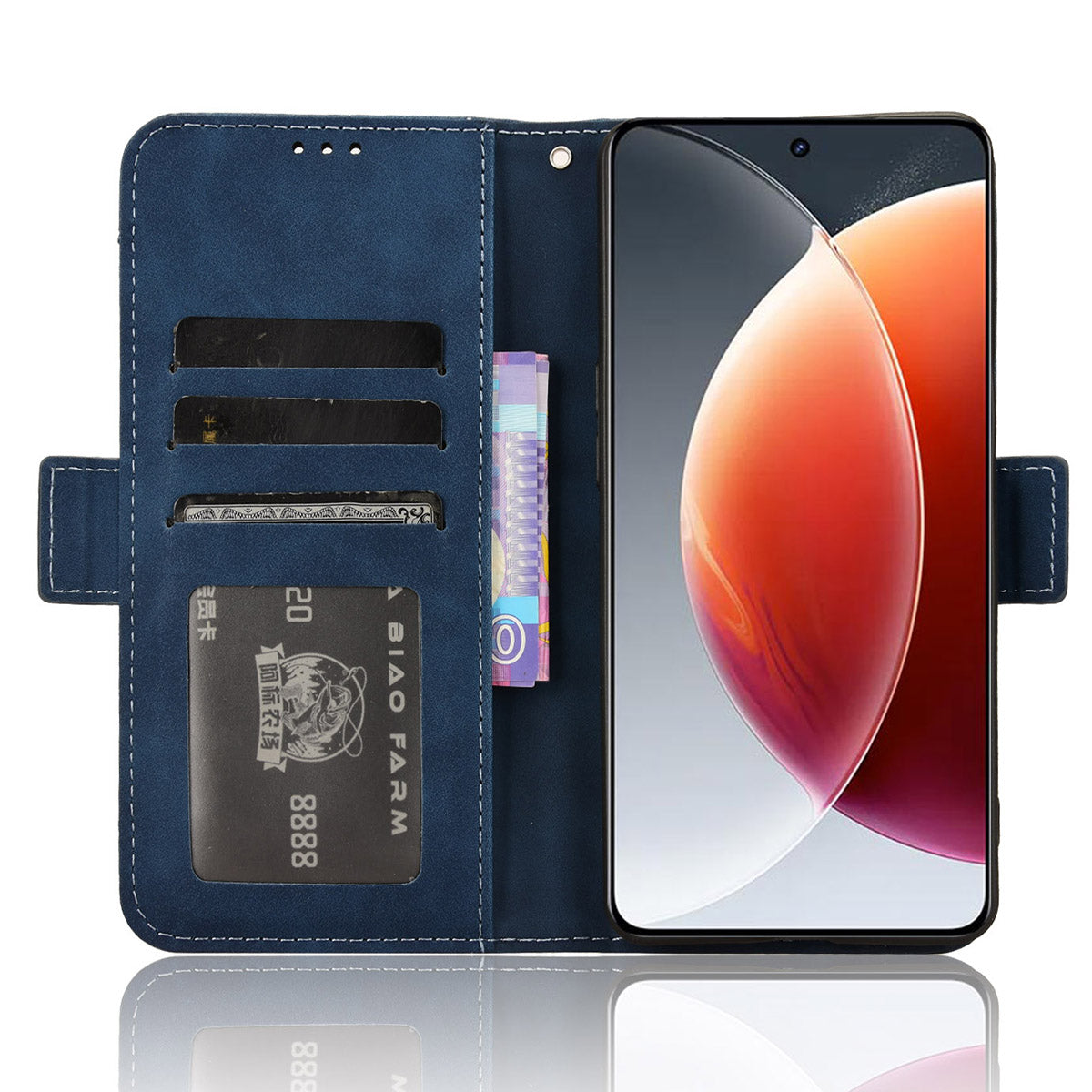 For Transsion Tecno Camon 30 Premier 5G CL9 Case Folio Leather Phone Protector with Multiple Card Slots - Blue