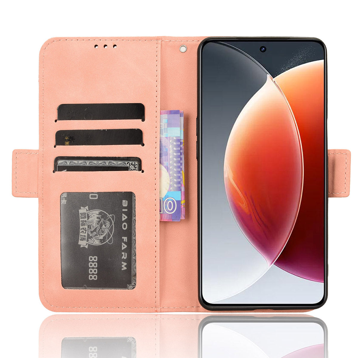 For Transsion Tecno Camon 30 Premier 5G CL9 Case Folio Leather Phone Protector with Multiple Card Slots - Pink