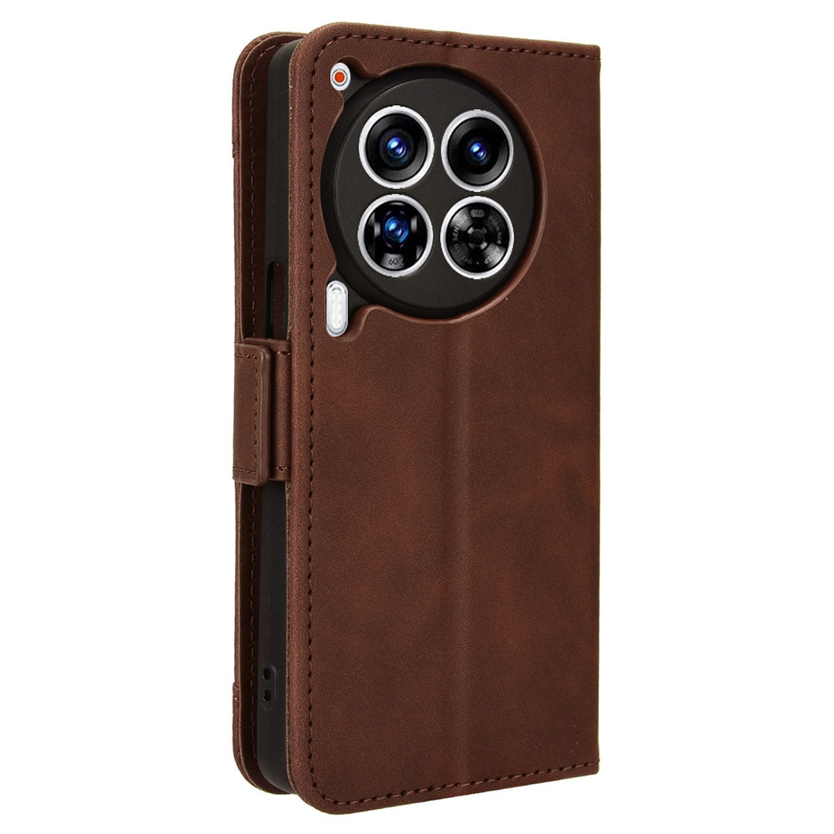 For Transsion Tecno Camon 30 Premier 5G CL9 Case Folio Leather Phone Protector with Multiple Card Slots - Brown