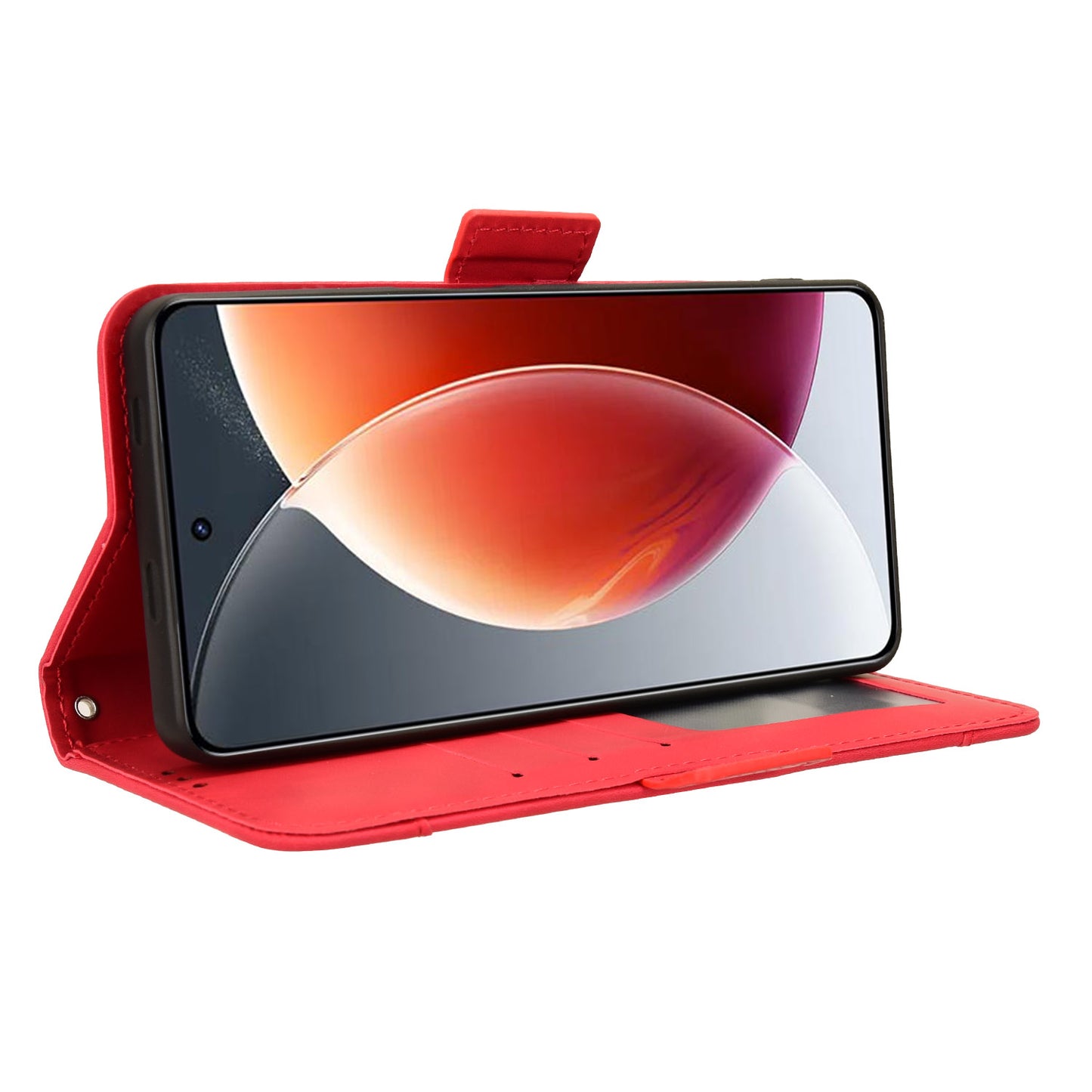 For Transsion Tecno Camon 30 Premier 5G CL9 Case Folio Leather Phone Protector with Multiple Card Slots - Red