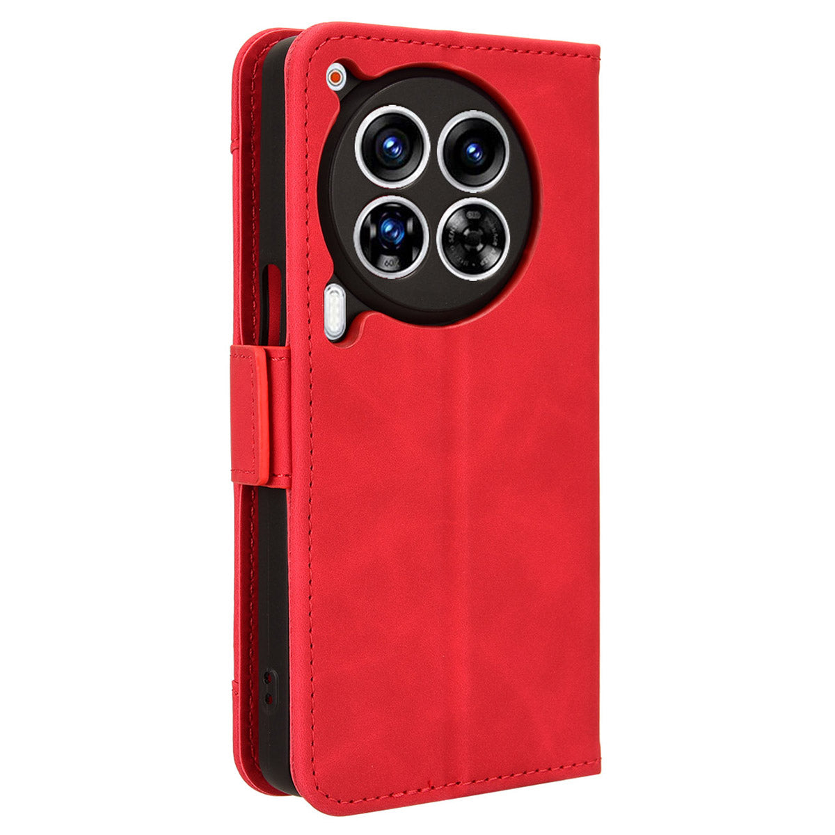 For Transsion Tecno Camon 30 Premier 5G CL9 Case Folio Leather Phone Protector with Multiple Card Slots - Red