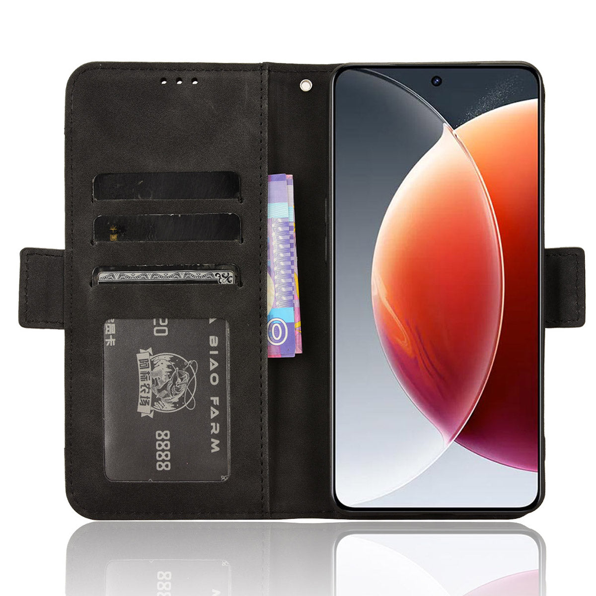 For Transsion Tecno Camon 30 Premier 5G CL9 Case Folio Leather Phone Protector with Multiple Card Slots - Black