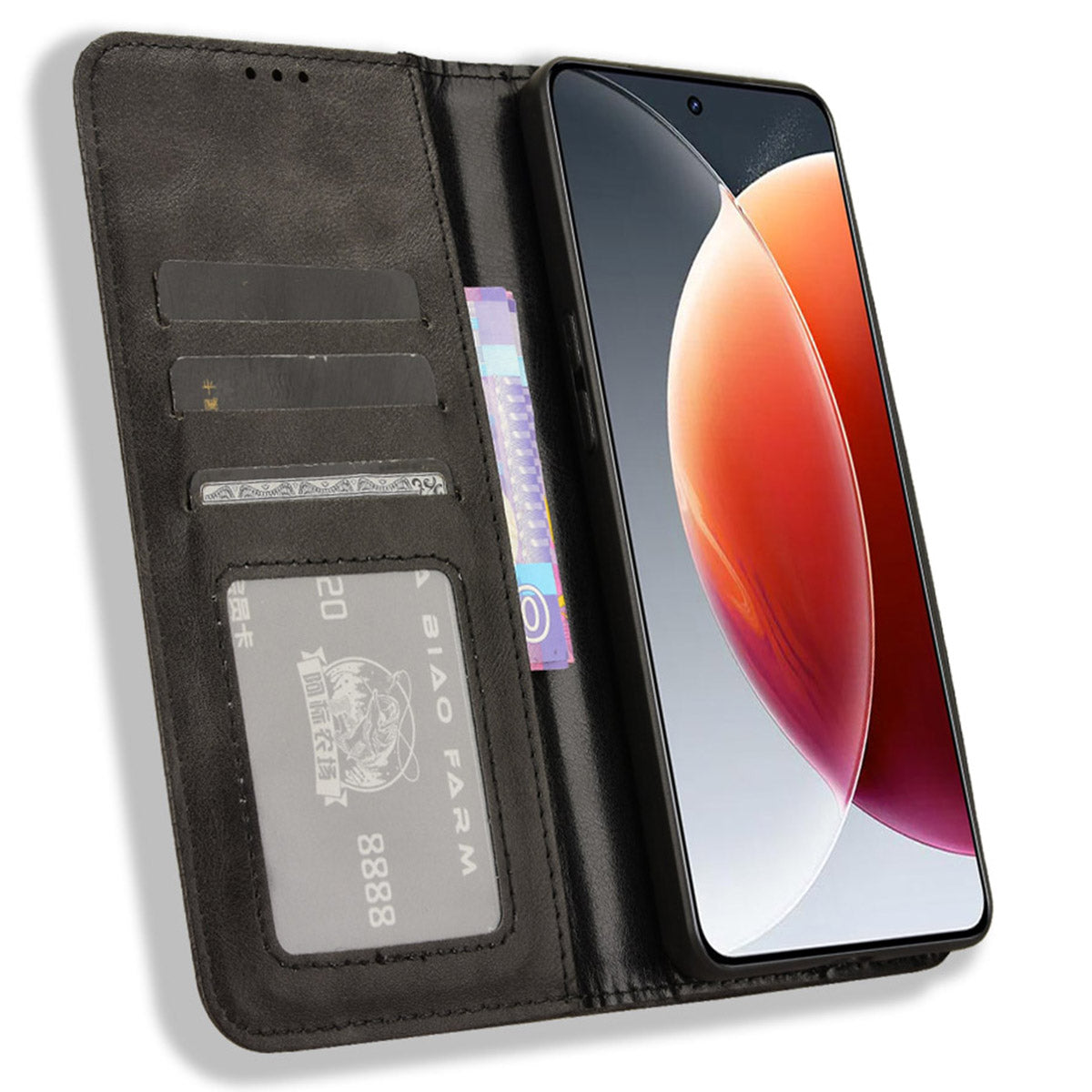 For Transsion Tecno Camon 30 Premier 5G Case Retro Leather Wallet Cover Mobile Accessories Wholesale - Black