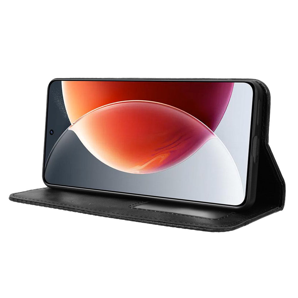 For Transsion Tecno Camon 30 Premier 5G Case Retro Leather Wallet Cover Mobile Accessories Wholesale - Black