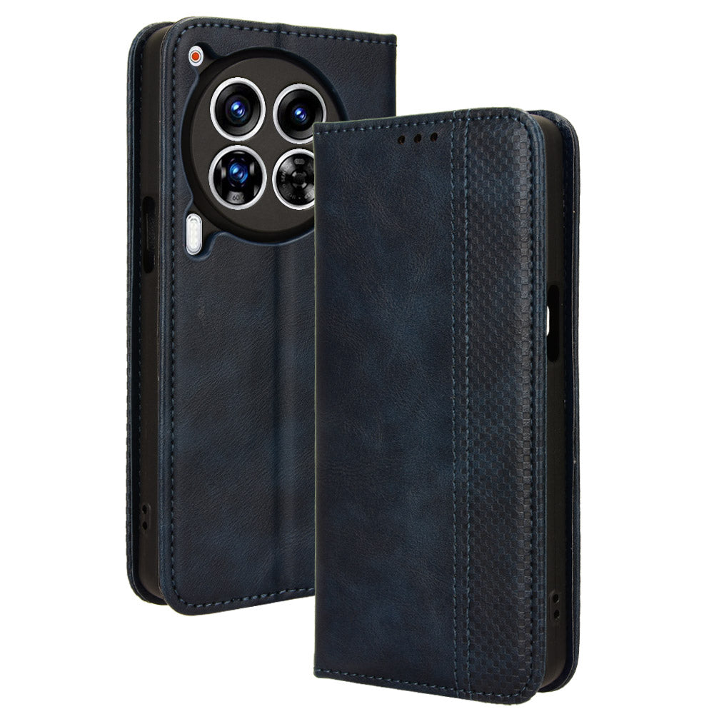 For Transsion Tecno Camon 30 Premier 5G Case Retro Leather Wallet Cover Mobile Accessories Wholesale - Blue