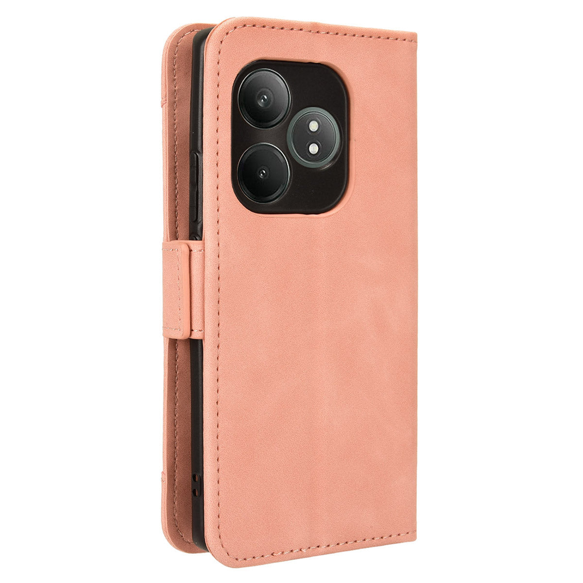 For Realme GT Neo6 SE 5G Phone Cover with Multiple Card Slots Folio Flip Leather Case - Pink