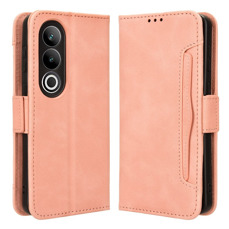 For OnePlus Nord CE4 5G / Oppo K12 Wallet Case Multiple Card Slots Leather Phone Cover - Pink