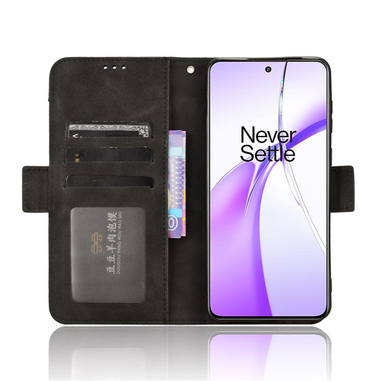 For OnePlus Nord CE4 5G / Oppo K12 Wallet Case Multiple Card Slots Leather Phone Cover - Black