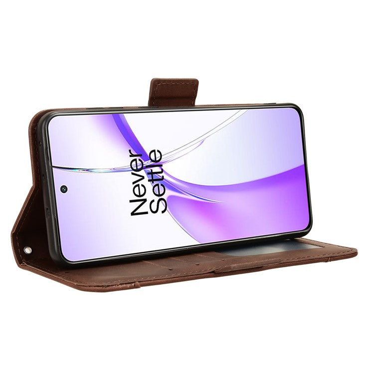 For OnePlus Nord CE4 5G / Oppo K12 Wallet Case Multiple Card Slots Leather Phone Cover - Brown