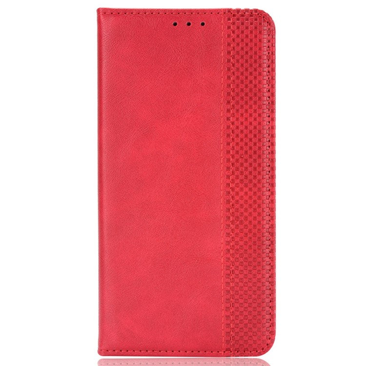 For OnePlus Nord CE4 5G / Oppo K12 Wallet Case Magnetic Closing Retro Leather Phone Cover - Red
