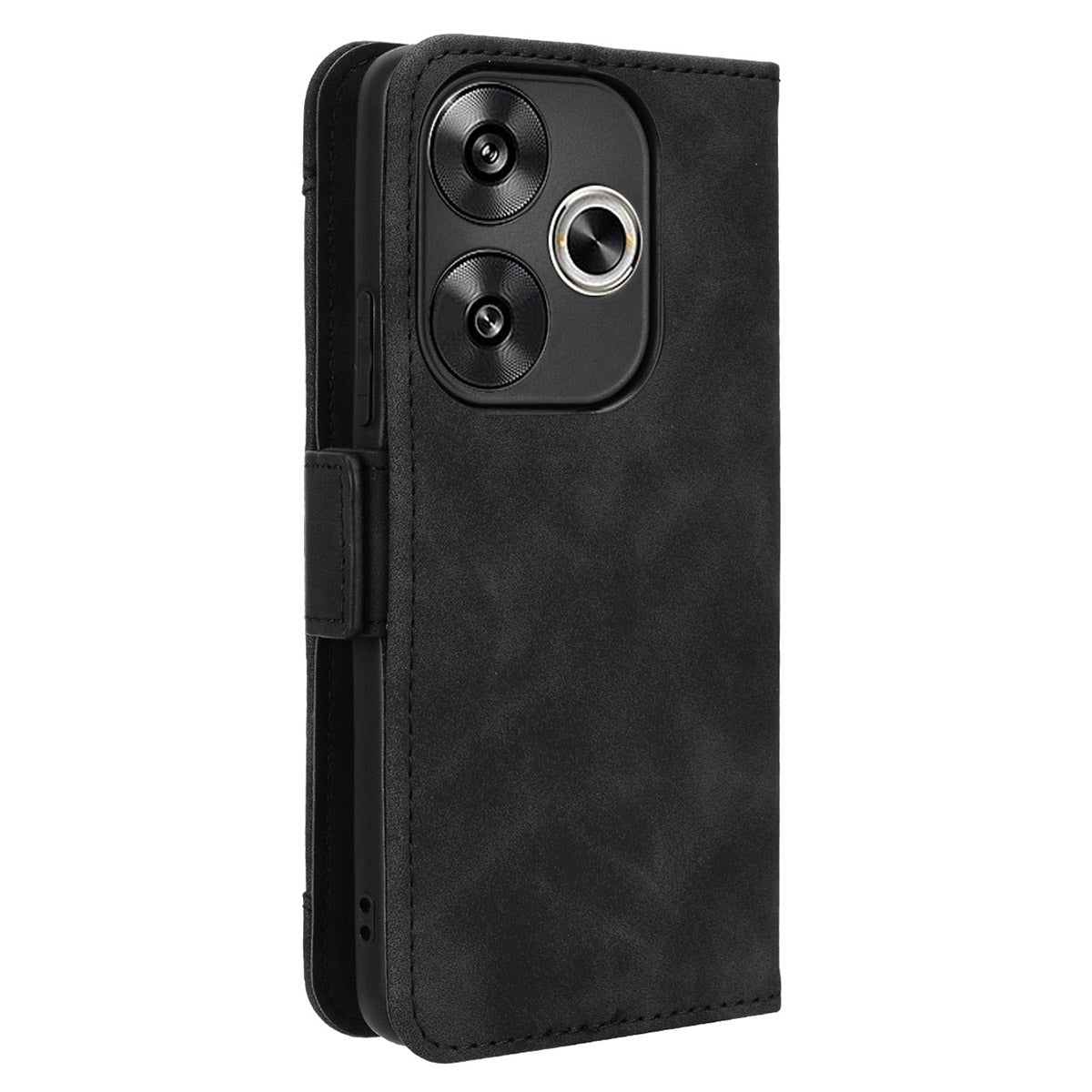 For Xiaomi Redmi Turbo 3 5G Case Wallet Phone Leather Cover with Multiple Card Slots - Black