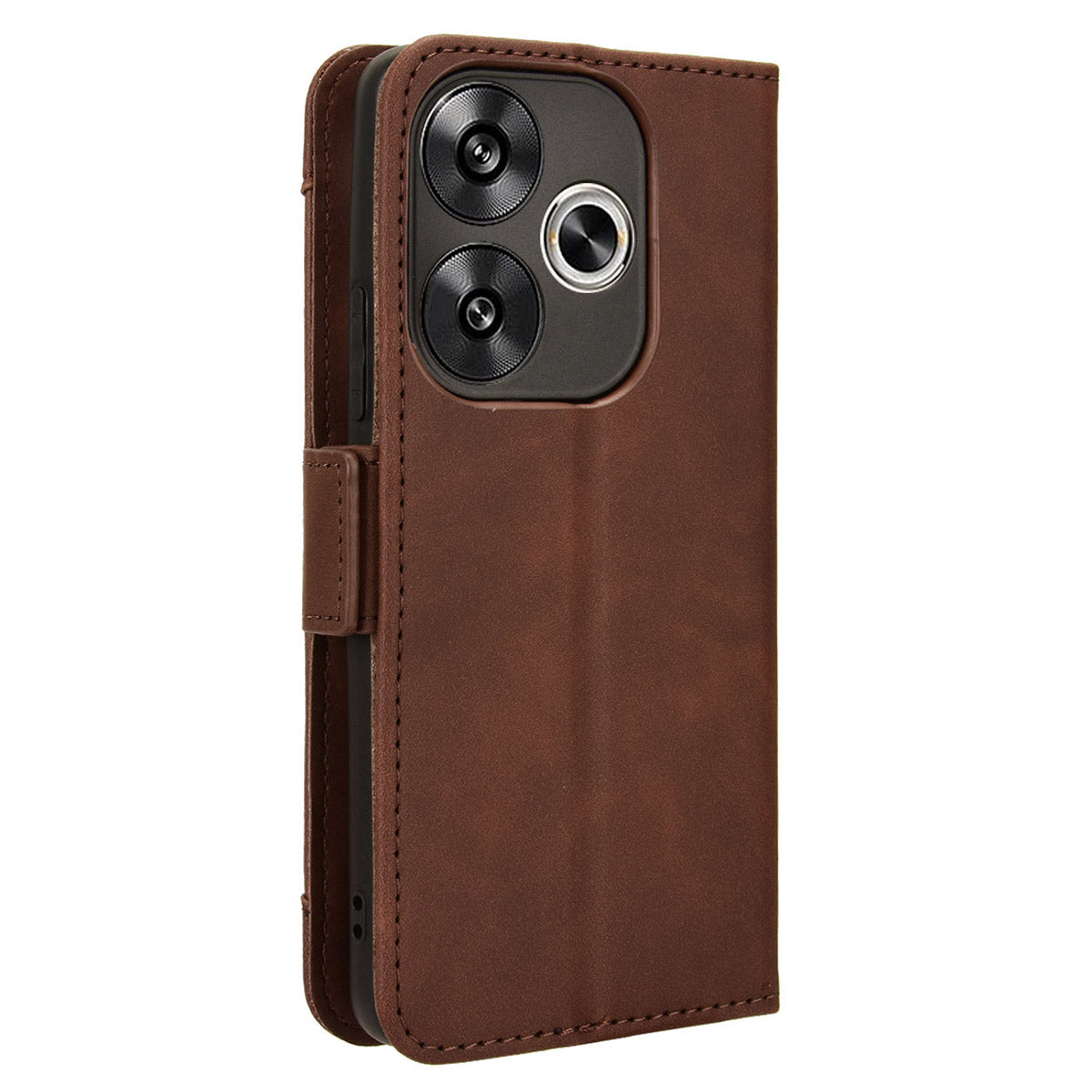 For Xiaomi Redmi Turbo 3 5G Case Wallet Phone Leather Cover with Multiple Card Slots - Brown