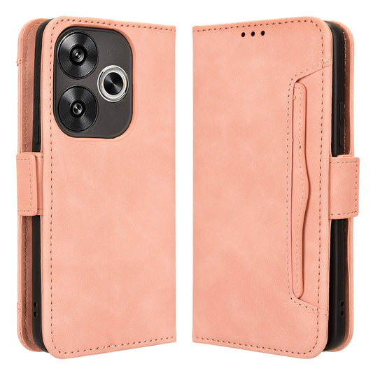 For Xiaomi Redmi Turbo 3 5G Case Wallet Phone Leather Cover with Multiple Card Slots - Pink
