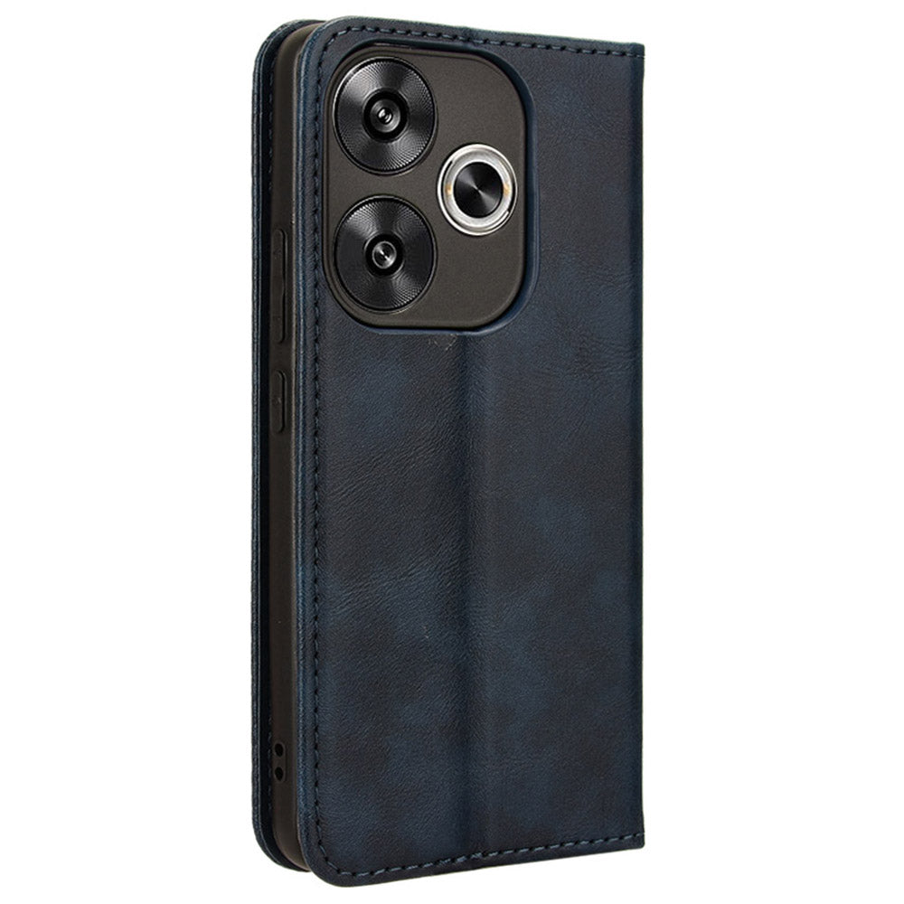 For Xiaomi Redmi Turbo 3 5G Case PU Leather Wallet Retro Texture Phone Cover Wholesale - Blue