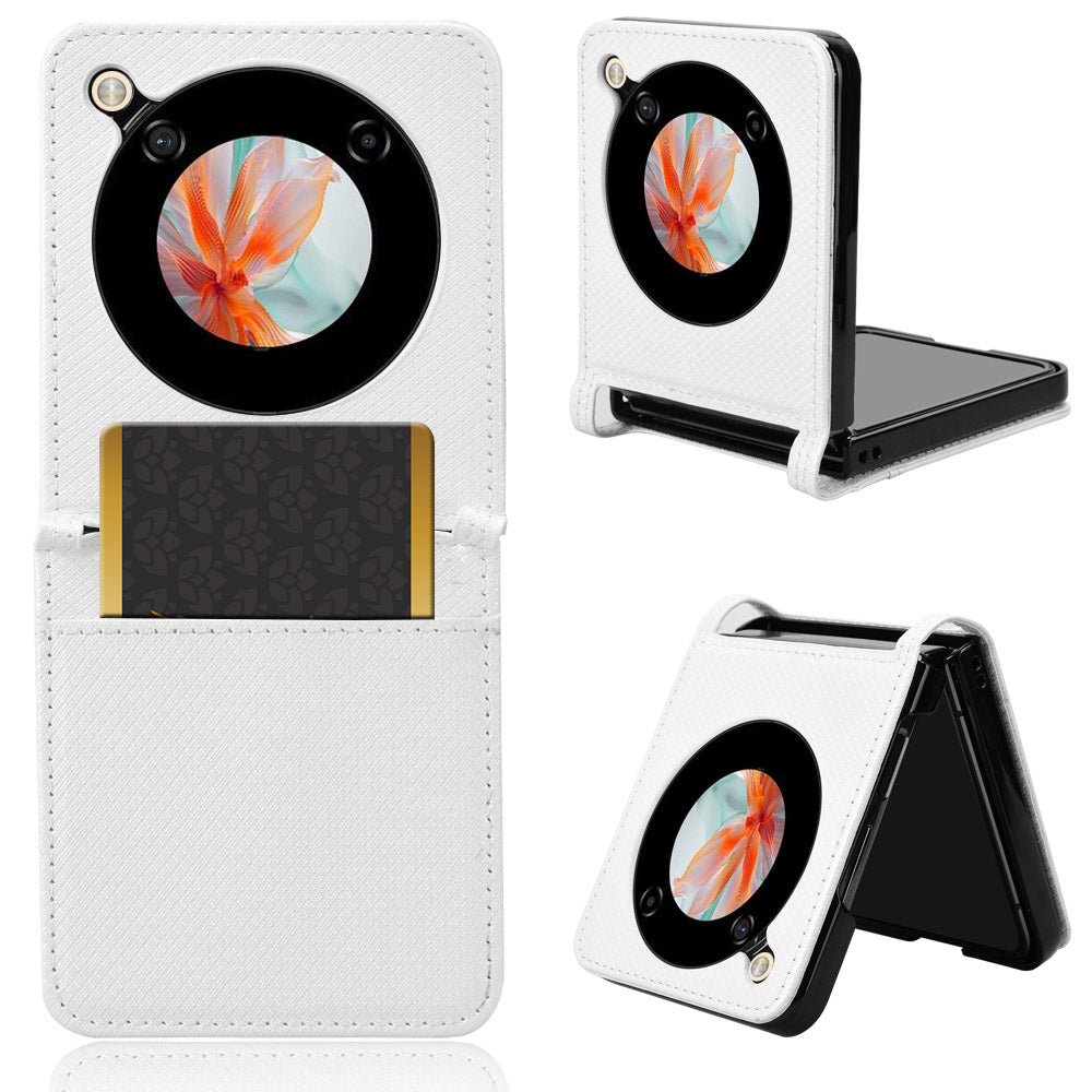 For ZTE nubia Flip 5G / Libero Flip A304ZT Case Leather Phone Cover with Card Slot - White