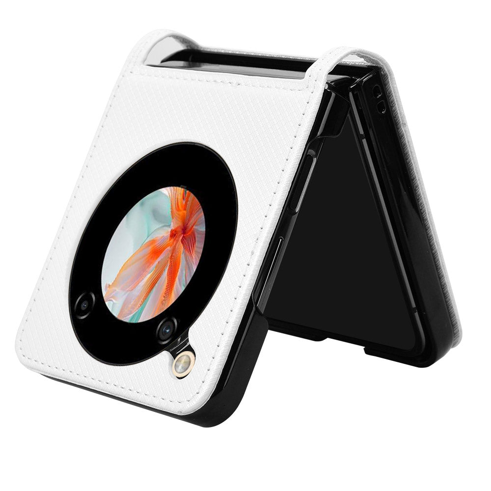 For ZTE nubia Flip 5G / Libero Flip A304ZT Case Leather Phone Cover with Card Slot - White